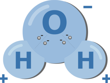 An image showing enlarged water molecule