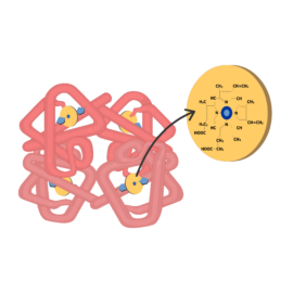 Hemoglobin molecule and the chemical structure of porphyrin